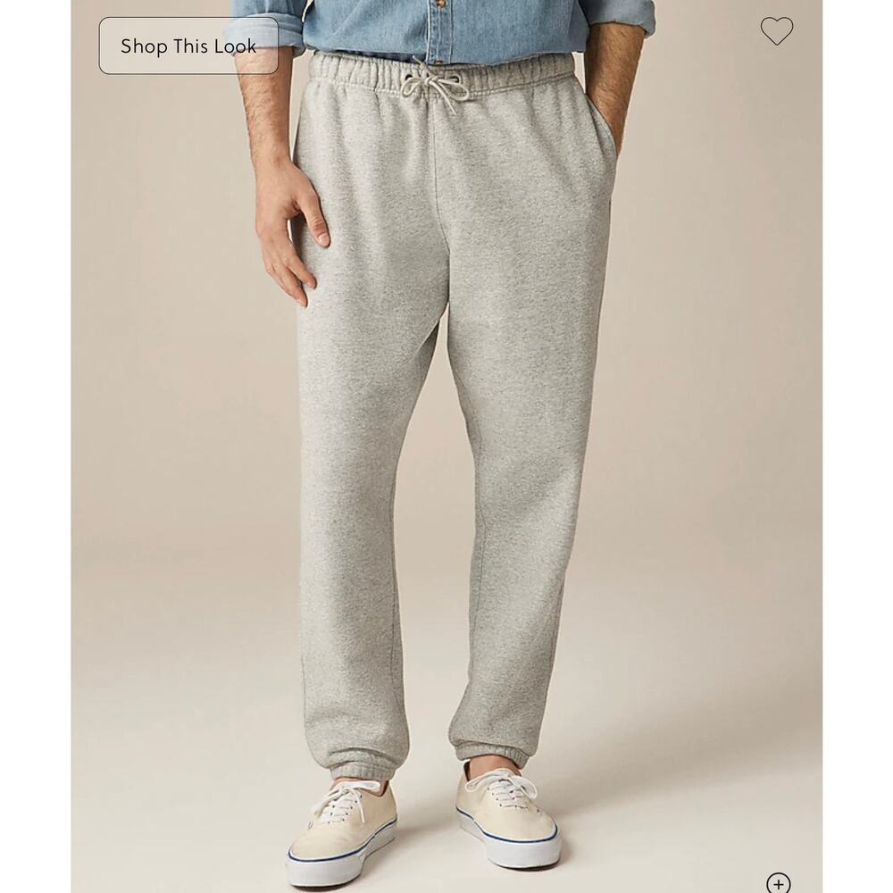 J. Crew Tall heritage 14 oz. fleece sweatpant in Heather Grey NWT Medium Tall